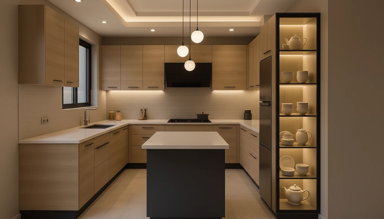 GlowNest bright LED lighting in an Indian kitchen